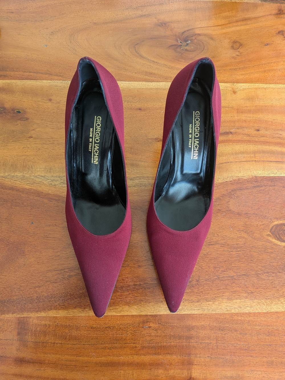 Burgundy Pointed-Toe Heels